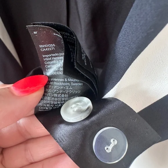 H&M Navy and White Striped Blazer - Picture 3 of 13